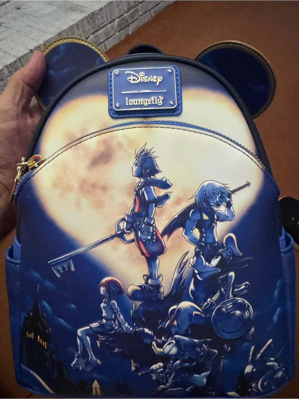 Loungefly Disney Kingdom Hearts Navy and Cream Mini Backpack